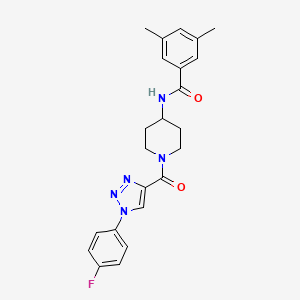molecular formula C23H24FN5O2 B2550822 N-(1-(1-(4-fluorophenyl)-1H-1,2,3-triazole-4-carbonyl)piperidin-4-yl)-3,5-dimethylbenzamide CAS No. 1251673-52-5