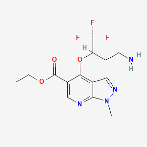 ethyl 4-[3-amino-1-(trifluoromethyl)propoxy]-1-methyl-1H-pyrazolo[3,4-b]pyridine-5-carboxylate