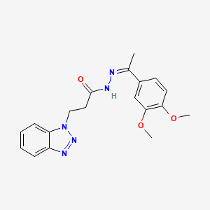 3-(benzotriazol-1-yl)-N-[(Z)-1-(3,4-dimethoxyphenyl)ethylideneamino]propanamide