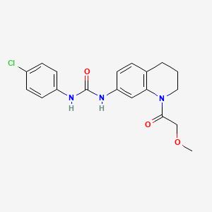 molecular formula C19H20ClN3O3 B2550830 1-(4-Chlorophenyl)-3-(1-(2-methoxyacetyl)-1,2,3,4-tetrahydroquinolin-7-yl)urea CAS No. 1203026-29-2
