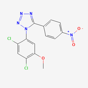 molecular formula C14H9Cl2N5O3 B2550837 1-(2,4-dichloro-5-methoxyphenyl)-5-(4-nitrophenyl)-1H-1,2,3,4-tetraazole CAS No. 338961-26-5