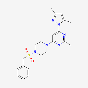 4-(4-(benzylsulfonyl)piperazin-1-yl)-6-(3,5-dimethyl-1H-pyrazol-1-yl)-2-methylpyrimidine
