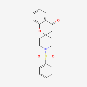molecular formula C19H19NO4S B2550842 1'-(Phenylsulfonyl)spiro[chroman-2,4'-piperidin]-4-one CAS No. 877811-40-0