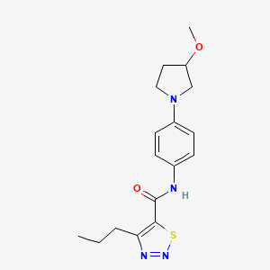 molecular formula C17H22N4O2S B2550844 N-(4-(3-甲氧基吡咯烷-1-基)苯基)-4-丙基-1,2,3-噻二唑-5-甲酰胺 CAS No. 1797842-21-7