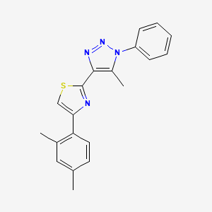 molecular formula C20H18N4S B2550849 4-[4-(2,4-二甲基苯基)-1,3-噻唑-2-基]-5-甲基-1-苯基-1H-1,2,3-三唑 CAS No. 1105239-59-5