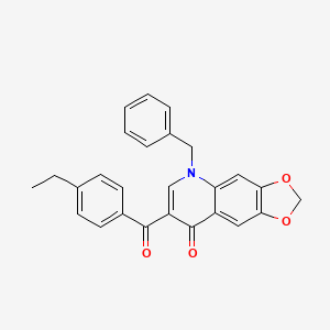 molecular formula C26H21NO4 B2550852 5-Benzyl-7-(4-ethylbenzoyl)-[1,3]dioxolo[4,5-g]quinolin-8-one CAS No. 866727-09-5