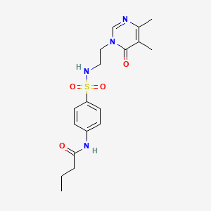 N-(4-(N-(2-(4,5-dimethyl-6-oxopyrimidin-1(6H)-yl)ethyl)sulfamoyl)phenyl)butyramide