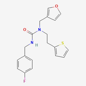 3-(4-Fluorobenzyl)-1-(furan-3-ylmethyl)-1-(2-(thiophen-2-yl)ethyl)urea