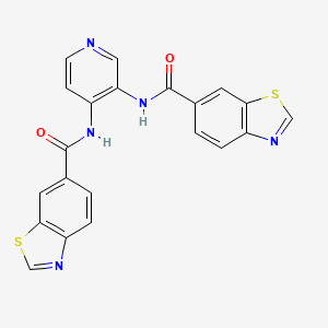 molecular formula C21H13N5O2S2 B2550860 N,N'-(ピリジン-3,4-ジイル)ビス(ベンゾ[d]チアゾール-6-カルボキサミド) CAS No. 681175-21-3