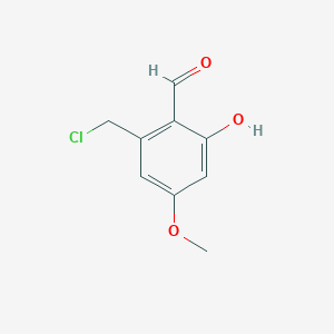 molecular formula C9H9ClO3 B2550869 2-(Chloromethyl)-6-hydroxy-4-methoxybenzaldehyde CAS No. 2227104-35-8