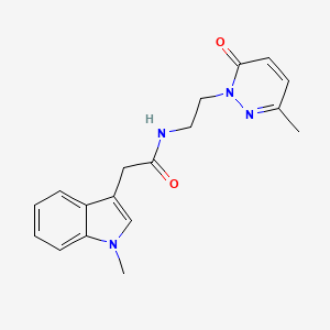 molecular formula C18H20N4O2 B2550871 2-(1-methyl-1H-indol-3-yl)-N-(2-(3-methyl-6-oxopyridazin-1(6H)-yl)ethyl)acetamide CAS No. 1286702-72-4