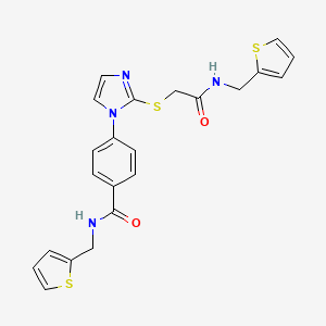 4-(2-((2-oxo-2-((thiophen-2-ylmethyl)amino)ethyl)thio)-1H-imidazol-1-yl)-N-(thiophen-2-ylmethyl)benzamide