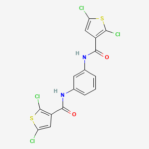 molecular formula C16H8Cl4N2O2S2 B2550881 N,N'-(1,3-フェニレン)ビス(2,5-ジクロロチオフェン-3-カルボキサミド) CAS No. 476627-59-5