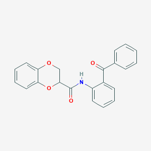 molecular formula C22H17NO4 B2550893 N-[2-(phenylcarbonyl)phenyl]-2,3-dihydro-1,4-benzodioxine-2-carboxamide CAS No. 868153-70-2