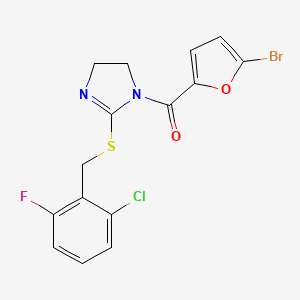 (5-Bromofuran-2-yl)-[2-[(2-chloro-6-fluorophenyl)methylsulfanyl]-4,5-dihydroimidazol-1-yl]methanone