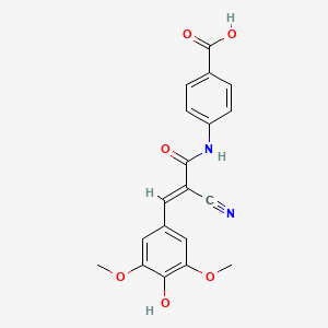 molecular formula C19H16N2O6 B2550908 4-[[(E)-2-cyano-3-(4-hydroxy-3,5-dimethoxyphenyl)prop-2-enoyl]amino]benzoic acid CAS No. 1054391-84-2