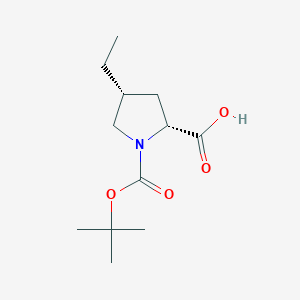 molecular formula C12H21NO4 B2550918 (2R,4R)-1-(tert-Butoxycarbonyl)-4-ethylpyrrolidine-2-carboxylic acid CAS No. 2287249-03-8