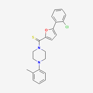 molecular formula C22H21ClN2OS B2550925 (5-(2-Chlorophenyl)furan-2-yl)(4-(o-tolyl)piperazin-1-yl)methanethione CAS No. 459192-65-5