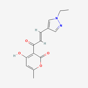 molecular formula C14H14N2O4 B2550929 (E)-3-(3-(1-ethyl-1H-pyrazol-4-yl)acryloyl)-4-hydroxy-6-methyl-2H-pyran-2-one CAS No. 1006359-57-4