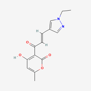 molecular formula C14H14N2O4 B2550929 (E)-3-(3-(1-乙基-1H-吡唑-4-基)丙烯酰基)-4-羟基-6-甲基-2H-吡喃-2-酮 CAS No. 1006359-57-4