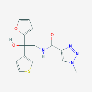 molecular formula C14H14N4O3S B2550932 N-(2-(furan-2-yl)-2-hydroxy-2-(thiophen-3-yl)ethyl)-1-methyl-1H-1,2,3-triazole-4-carboxamide CAS No. 2034483-25-3