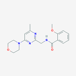 molecular formula C18H22N4O3 B2550950 2-methoxy-N-((4-methyl-6-morpholinopyrimidin-2-yl)methyl)benzamide CAS No. 1797078-33-1