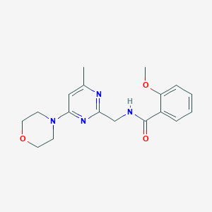 molecular formula C18H22N4O3 B2550950 2-méthoxy-N-((4-méthyl-6-morpholinopyrimidin-2-yl)méthyl)benzamide CAS No. 1797078-33-1