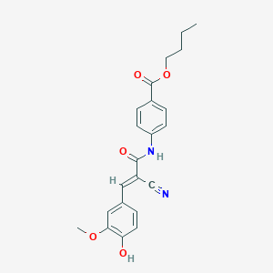 molecular formula C22H22N2O5 B255097 Butyl 4-{[2-cyano-3-(4-hydroxy-3-methoxyphenyl)acryloyl]amino}benzoate 