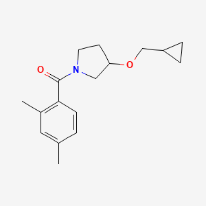 molecular formula C17H23NO2 B2550970 (3-(环丙基甲氧基)吡咯烷-1-基)(2,4-二甲苯基)甲苯酮 CAS No. 2034614-48-5