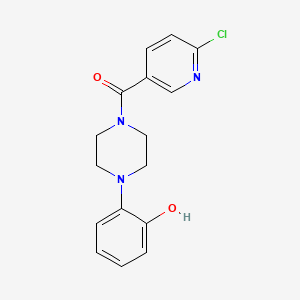 molecular formula C16H16ClN3O2 B2550974 2-[4-(6-Chloropyridine-3-carbonyl)piperazin-1-yl]phenol CAS No. 1223179-53-0