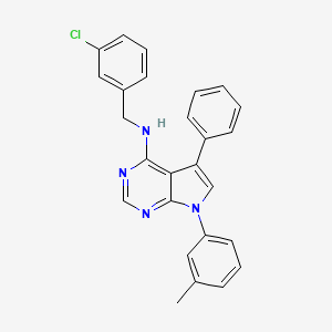 molecular formula C26H21ClN4 B2550981 N-(3-chlorobenzyl)-7-(3-methylphenyl)-5-phenyl-7H-pyrrolo[2,3-d]pyrimidin-4-amine CAS No. 477228-72-1
