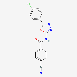 molecular formula C16H9ClN4O2 B2550985 N-(5-(4-chlorophenyl)-1,3,4-oxadiazol-2-yl)-4-cyanobenzamide CAS No. 752214-64-5