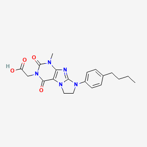 2-[6-(4-Butylphenyl)-4-methyl-1,3-dioxo-7,8-dihydropurino[7,8-a]imidazol-2-yl]acetic acid
