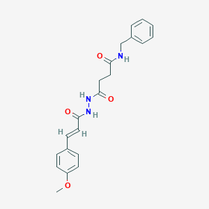 molecular formula C21H23N3O4 B255099 N-benzyl-4-{2-[3-(4-methoxyphenyl)acryloyl]hydrazino}-4-oxobutanamide 