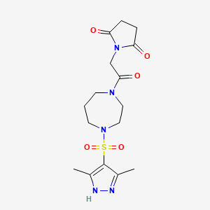 1-(2-(4-((3,5-dimethyl-1H-pyrazol-4-yl)sulfonyl)-1,4-diazepan-1-yl)-2-oxoethyl)pyrrolidine-2,5-dione