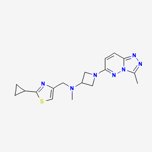 molecular formula C17H21N7S B2551004 N-[(2-cyclopropyl-1,3-thiazol-4-yl)methyl]-N-methyl-1-{3-methyl-[1,2,4]triazolo[4,3-b]pyridazin-6-yl}azetidin-3-amine CAS No. 2200113-23-9