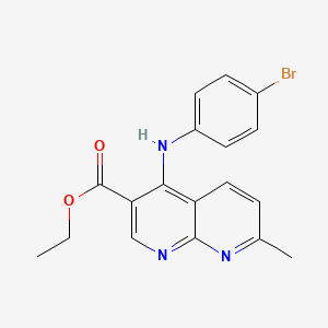 B2551007 Ethyl 4-((4-bromophenyl)amino)-7-methyl-1,8-naphthyridine-3-carboxylate CAS No. 941825-59-8