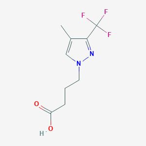 molecular formula C9H11F3N2O2 B2551012 4-[4-methyl-3-(trifluoromethyl)-1H-pyrazol-1-yl]butanoic acid CAS No. 1795503-08-0