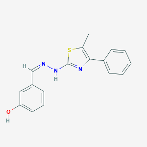3-[(Z)-[(5-methyl-4-phenyl-1,3-thiazol-2-yl)hydrazinylidene]methyl]phenol