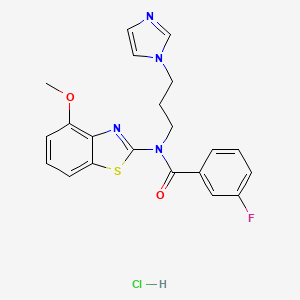 N-(3-(1H-imidazol-1-yl)propyl)-3-fluoro-N-(4-methoxybenzo[d]thiazol-2-yl)benzamide hydrochloride