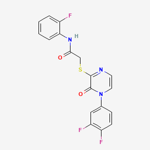 2-[4-(3,4-difluorophenyl)-3-oxopyrazin-2-yl]sulfanyl-N-(2-fluorophenyl)acetamide