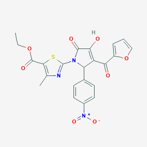 ethyl 2-[3-(furan-2-ylcarbonyl)-4-hydroxy-2-(4-nitrophenyl)-5-oxo-2,5-dihydro-1H-pyrrol-1-yl]-4-methyl-1,3-thiazole-5-carboxylate