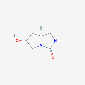 molecular formula C7H12N2O2 B2551034 (6R,7aS)-6-羟基-2-甲基-六氢-1H-吡咯并[1,2-c]咪唑烷-3-酮 CAS No. 1989638-21-2