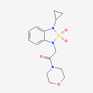 molecular formula C15H19N3O4S B2551037 1-Cyclopropyl-3-[2-(morpholin-4-yl)-2-oxoethyl]-1,3-dihydro-2lambda6,1,3-benzothiadiazole-2,2-dione CAS No. 2097915-56-3