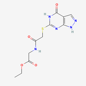 ethyl 2-(2-((4-oxo-4,5-dihydro-1H-pyrazolo[3,4-d]pyrimidin-6-yl)thio)acetamido)acetate