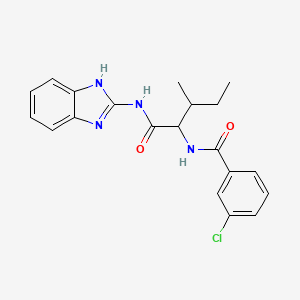 N-(1H-1,3-benzodiazol-2-yl)-2-[(3-chlorophenyl)formamido]-3-methylpentanamide