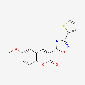 molecular formula C16H10N2O4S B2551048 6-甲氧基-3-(3-噻吩-2-基-1,2,4-恶二唑-5-基)-2H-色烯-2-酮 CAS No. 892759-16-9