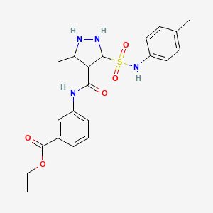 ethyl 3-{3-methyl-5-[(4-methylphenyl)sulfamoyl]-1H-pyrazole-4-amido}benzoate