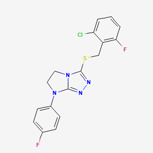 3-((2-chloro-6-fluorobenzyl)thio)-7-(4-fluorophenyl)-6,7-dihydro-5H-imidazo[2,1-c][1,2,4]triazole