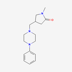 1-Methyl-4-[(4-phenylpiperazin-1-yl)methyl]pyrrolidin-2-one